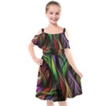 Abstract Psychedelic Kids  Cut Out Shoulders Chiffon Dress