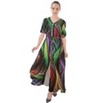 Abstract Psychedelic Waist Tie Boho Maxi Dress