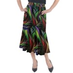 Abstract Psychedelic Midi Mermaid Skirt