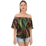 Abstract Psychedelic Off Shoulder Short Sleeve Top