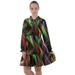 Abstract Psychedelic All Frills Chiffon Dress