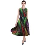 Abstract Psychedelic Round Neck Boho Dress