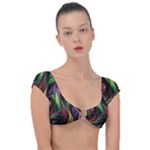 Abstract Psychedelic Cap Sleeve Ring Bikini Top