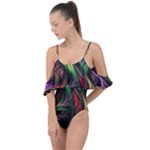 Abstract Psychedelic Drape Piece Swimsuit
