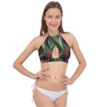 Abstract Psychedelic Cross Front Halter Bikini Top