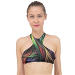 Abstract Psychedelic High Neck Bikini Top