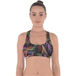 Abstract Psychedelic Cross Back Hipster Bikini Top 