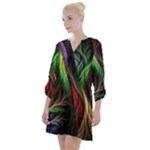 Abstract Psychedelic Open Neck Shift Dress