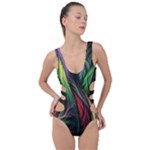 Abstract Psychedelic Side Cut Out Swimsuit