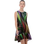 Abstract Psychedelic Frill Swing Dress
