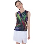 Abstract Psychedelic Women s Sleeveless Sports Top