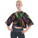 Abstract Psychedelic Mock Neck T-Shirt