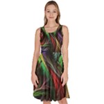 Abstract Psychedelic Knee Length Skater Dress With Pockets