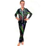 Abstract Psychedelic Kids  Satin Long Sleeve Pajamas Set