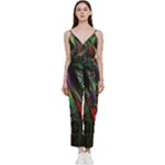 Abstract Psychedelic V-Neck Camisole Jumpsuit