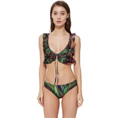 Low Cut Ruffle Edge Bikini Set 