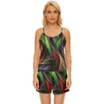 Abstract Psychedelic Satin Pajama Short Set