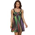 Abstract Psychedelic Ruffle Strap Babydoll Chiffon Dress