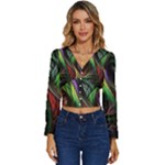 Abstract Psychedelic Long Sleeve V-Neck Top