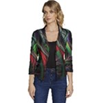 Abstract Psychedelic Women s Casual 3/4 Sleeve Spring Jacket