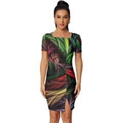 Fitted Knot Split End Bodycon Dress 