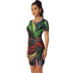 Fitted Knot Split End Bodycon Dress 