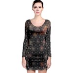 Abstract Psychedelic Geometry Andy Gilmore Sacred Long Sleeve Bodycon Dress