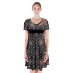Abstract Psychedelic Geometry Andy Gilmore Sacred Short Sleeve V-neck Flare Dress
