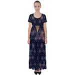 Abstract Psychedelic Geometry Andy Gilmore Sacred High Waist Short Sleeve Maxi Dress