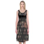 Abstract Psychedelic Geometry Andy Gilmore Sacred Midi Sleeveless Dress