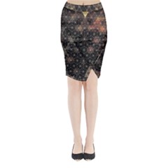 Abstract Psychedelic Geometry Andy Gilmore Sacred Midi Wrap Pencil Skirt from ArtsNow.com