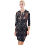 Abstract Psychedelic Geometry Andy Gilmore Sacred Quarter Sleeve Hood Bodycon Dress
