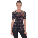 Abstract Psychedelic Geometry Andy Gilmore Sacred Shoulder Cut Out Short Sleeve Top