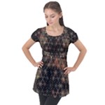 Abstract Psychedelic Geometry Andy Gilmore Sacred Puff Sleeve Tunic Top