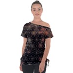 Abstract Psychedelic Geometry Andy Gilmore Sacred Off Shoulder Tie-Up T-Shirt