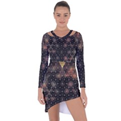Asymmetric Cut-Out Shift Dress 