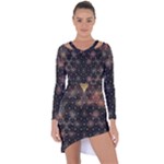 Abstract Psychedelic Geometry Andy Gilmore Sacred Asymmetric Cut-Out Shift Dress