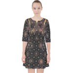 Abstract Psychedelic Geometry Andy Gilmore Sacred Quarter Sleeve Pocket Dress