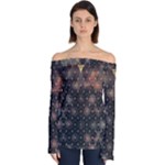 Abstract Psychedelic Geometry Andy Gilmore Sacred Off Shoulder Long Sleeve Top