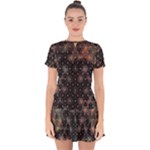 Abstract Psychedelic Geometry Andy Gilmore Sacred Drop Hem Mini Chiffon Dress
