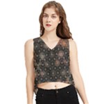 Abstract Psychedelic Geometry Andy Gilmore Sacred V-Neck Cropped Tank Top