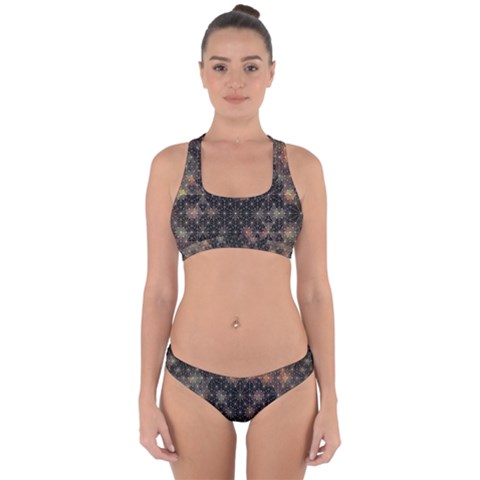 Abstract Psychedelic Geometry Andy Gilmore Sacred Cross Back Hipster Bikini Set from ArtsNow.com