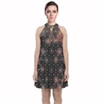 Abstract Psychedelic Geometry Andy Gilmore Sacred Velvet Halter Neckline Dress 
