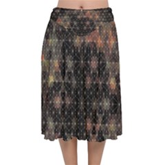 Velvet Flared Midi Skirt 