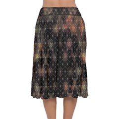 Velvet Flared Midi Skirt 