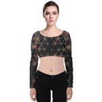 Abstract Psychedelic Geometry Andy Gilmore Sacred Velvet Long Sleeve Crop Top