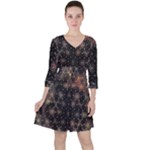 Abstract Psychedelic Geometry Andy Gilmore Sacred Quarter Sleeve Ruffle Waist Dress