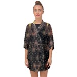 Abstract Psychedelic Geometry Andy Gilmore Sacred Half Sleeve Chiffon Kimono
