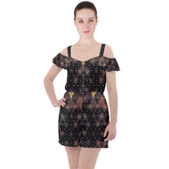 Ruffle Cut Out Chiffon Playsuit 