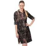 Abstract Psychedelic Geometry Andy Gilmore Sacred Long Sleeve Mini Shirt Dress